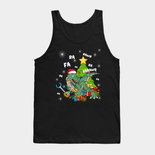 Funny Santa Dinosaur Fa Ra Ra Rawr Rawr Christmas T-Rex Xmas Tank Top